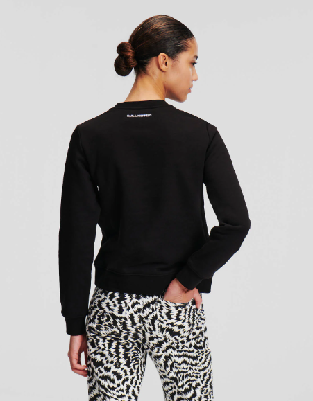 Karl Lagerfeld-KARL ZEBRA PRINT LOGO SWEATSHIRT