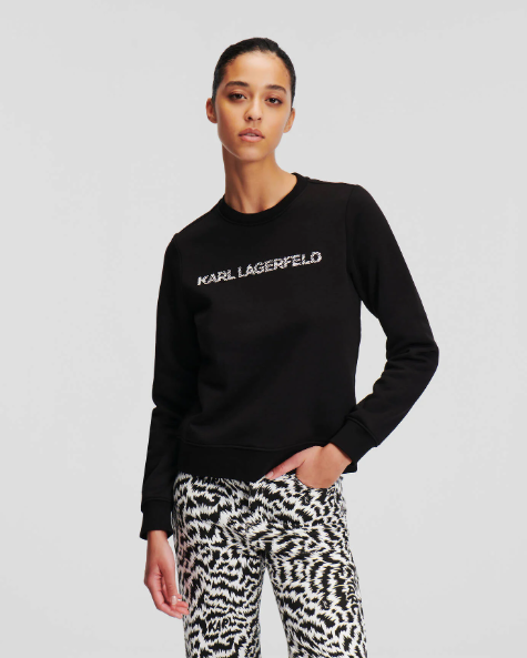 Karl Lagerfeld-KARL ZEBRA PRINT LOGO SWEATSHIRT