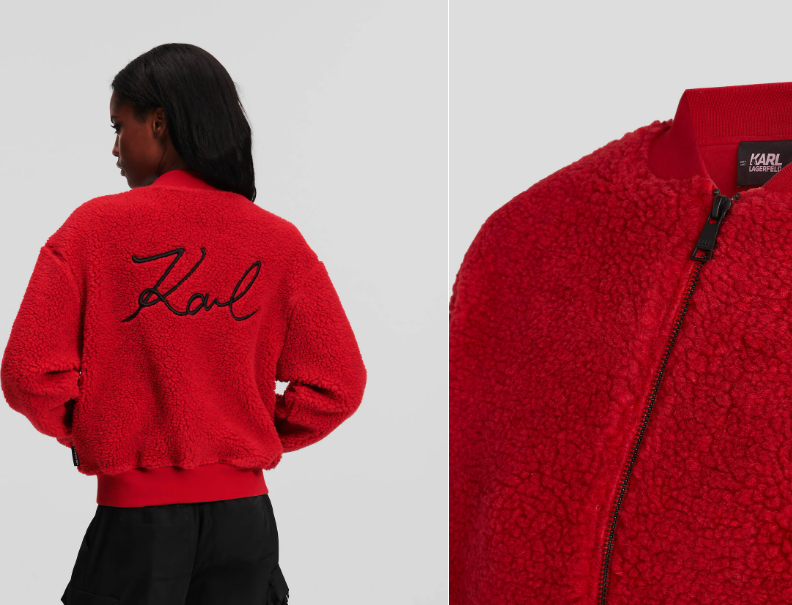 Karl Lagerfeld-FLEECE ZIP-UP JACKET