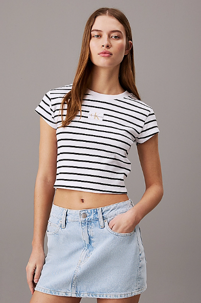 Slim ribbed cotton t-shirt