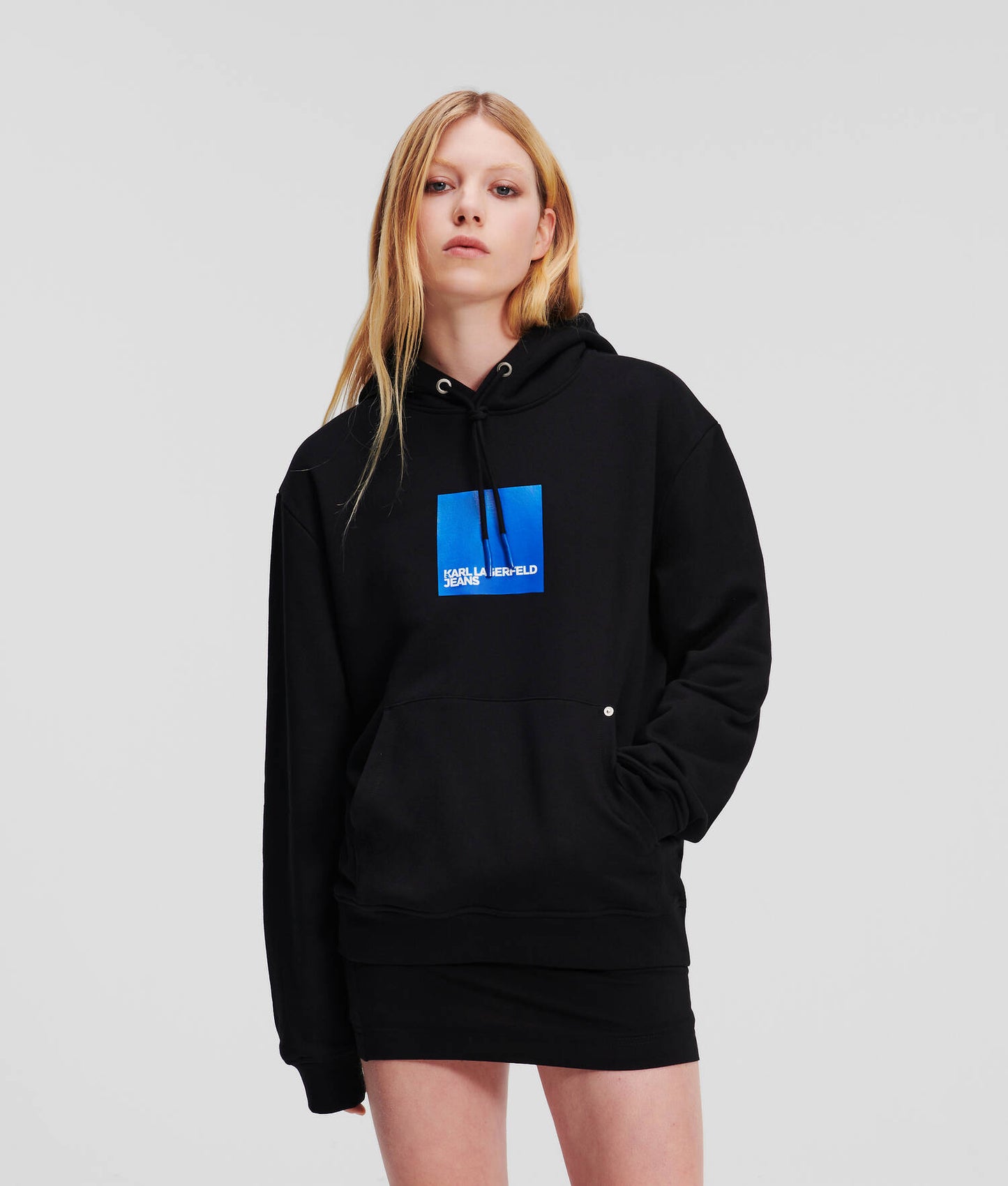 Karl Lagerfeld-KLJ FRAMED LOGO HOODIE