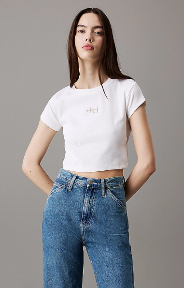 Slim ribbed cotton t-shirt