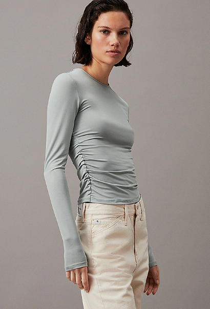 Soft jersey pleated top