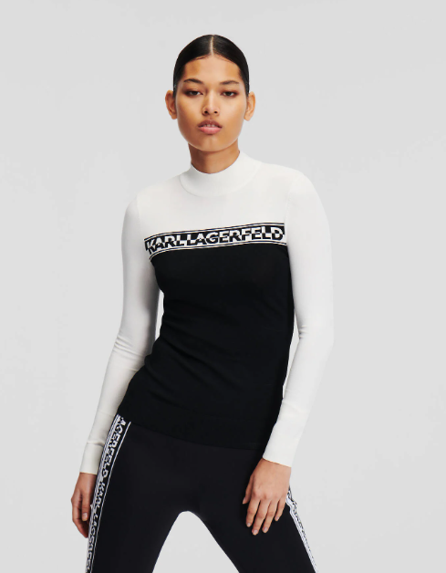 Karl Lagerfeld-KARL LOGO LIGHTWEIGHT TURTLENECK SWEATER