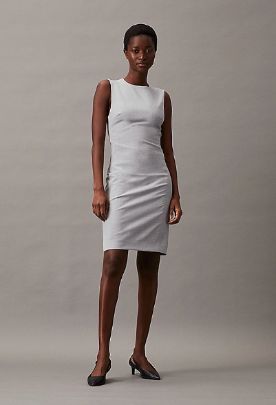 Slim tube dress in wool blend