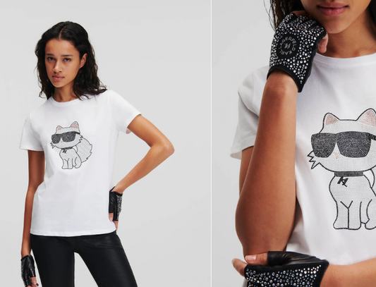 Karl Lagerfeld-K/IKONIK CHOUPETTE RHINESTONE T-SHIRT