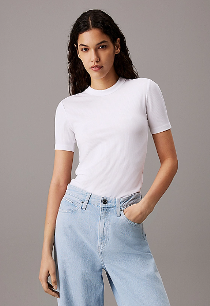 Ribbed modal slim top