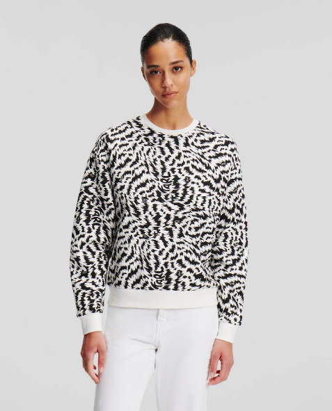 Karl Lagerfeld-ZEBRA PRINT SWEATSHIRT