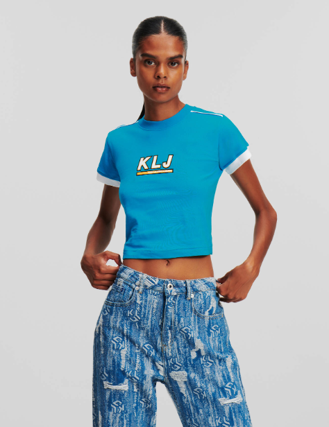 Karl Lagerfeld-KLJ SKATE-INSPIRED CROPPED T-SHIRT