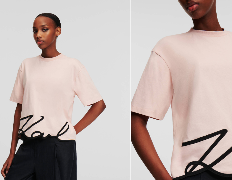 Karl Lagerfeld-KARL SIGNATURE HEM T-SHIRT