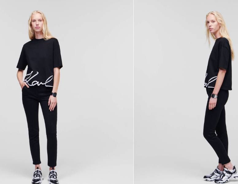 Karl Lagerfeld-KARL SIGNATURE HEM T-SHIRT