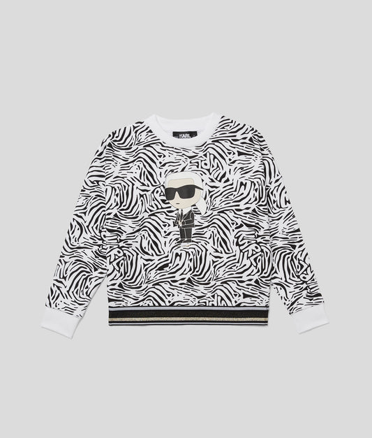 GIRLS ZEBRA PATTERN SWEATSHIRT