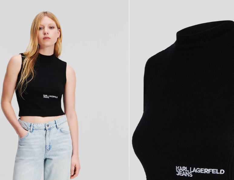 Karl Lagerfeld-KLJ KNITTED TOP WITH LOW BACK