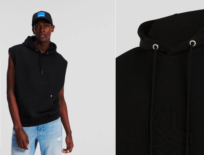 KLJ MONOGRAM SLEEVELESS HOODIE