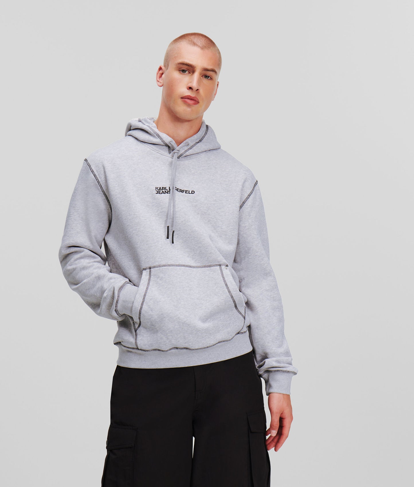 KLJ CONTRAST STITCHING HOODIE