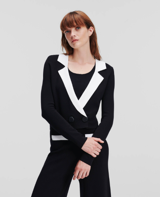 Karl Lagerfeld-FITTED CROPPED CARDIGAN