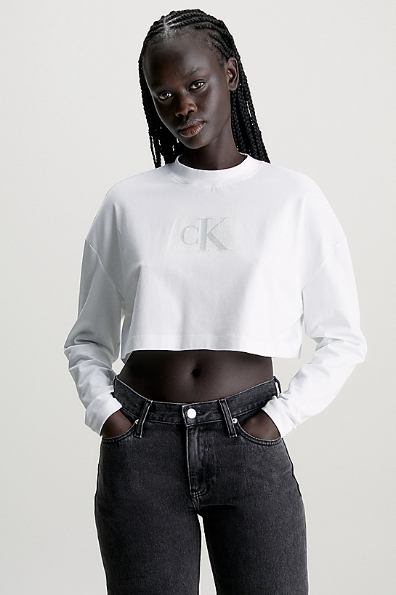 Long Sleeve Logo Crop T-Shirt