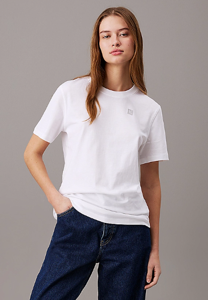 Cotton T-shirt with badge