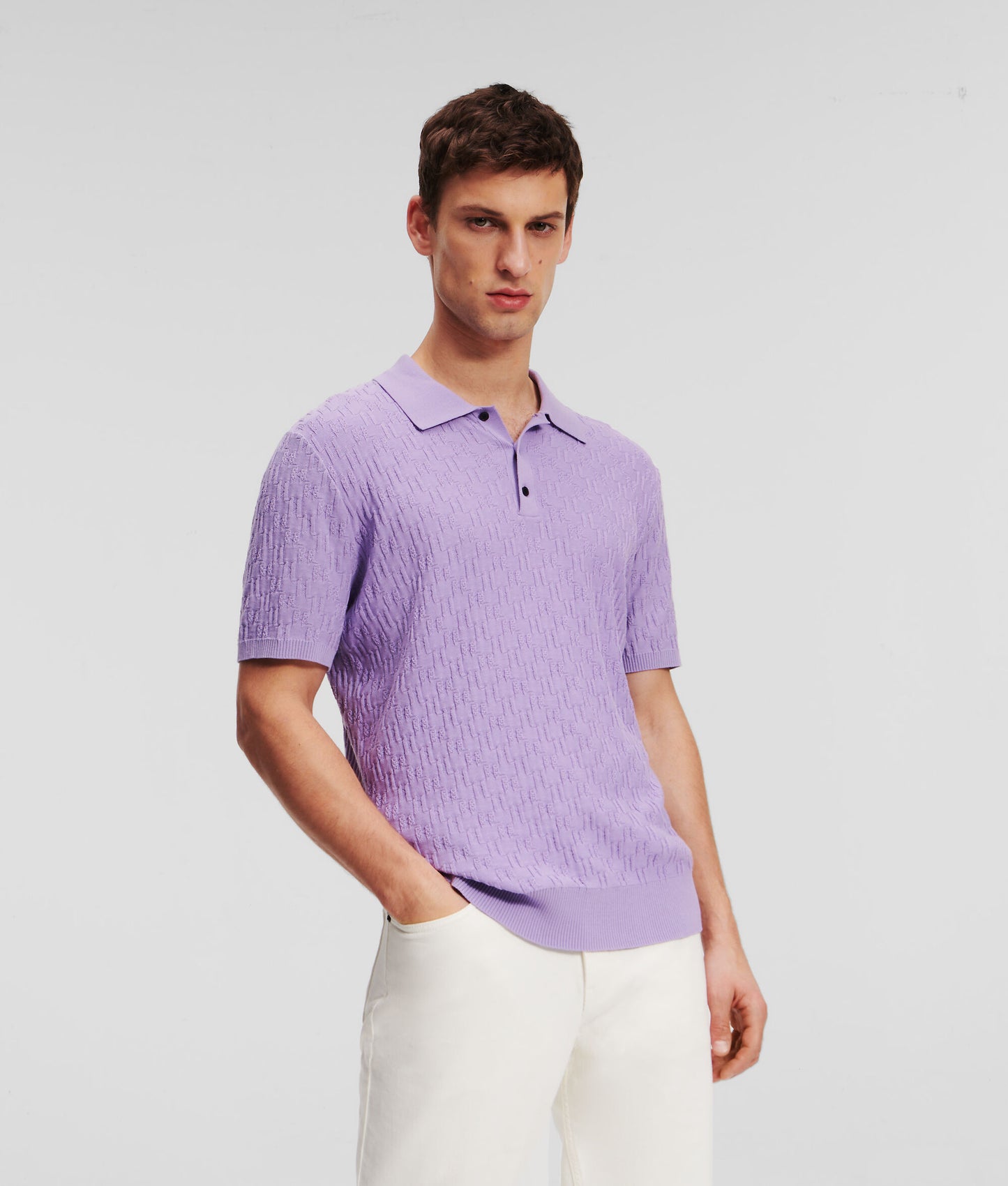 KL MONOGRAM KNITTED POLO SHIRT