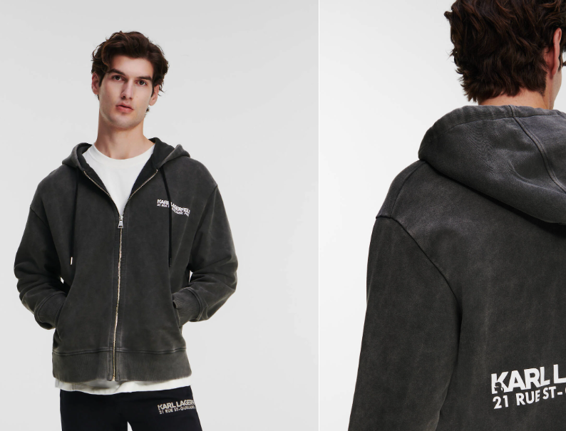 ST-GUILLAUME RUE WASHED ZIP-UP HOODED SWEATSHIRT