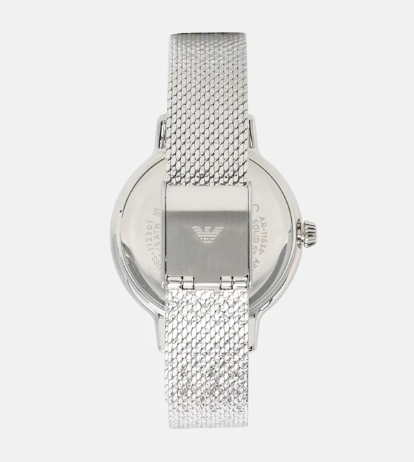 Emporio Armani  Silver Color Watch and Earrings Set