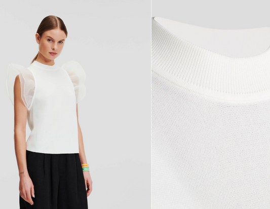 Karl Lagerfeld-PUFF SLEEVE TOP