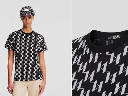 Karl Lagerfeld-KL MONOGRAM ALL-OVER PRINT T-SHIRT